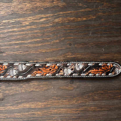 Brushy Creek Tooled Leather Acorn Belt