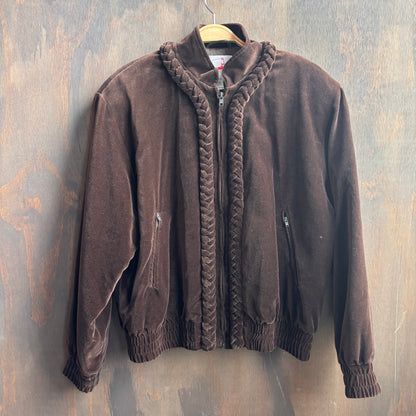 Vintage Brown Velvet Bomber