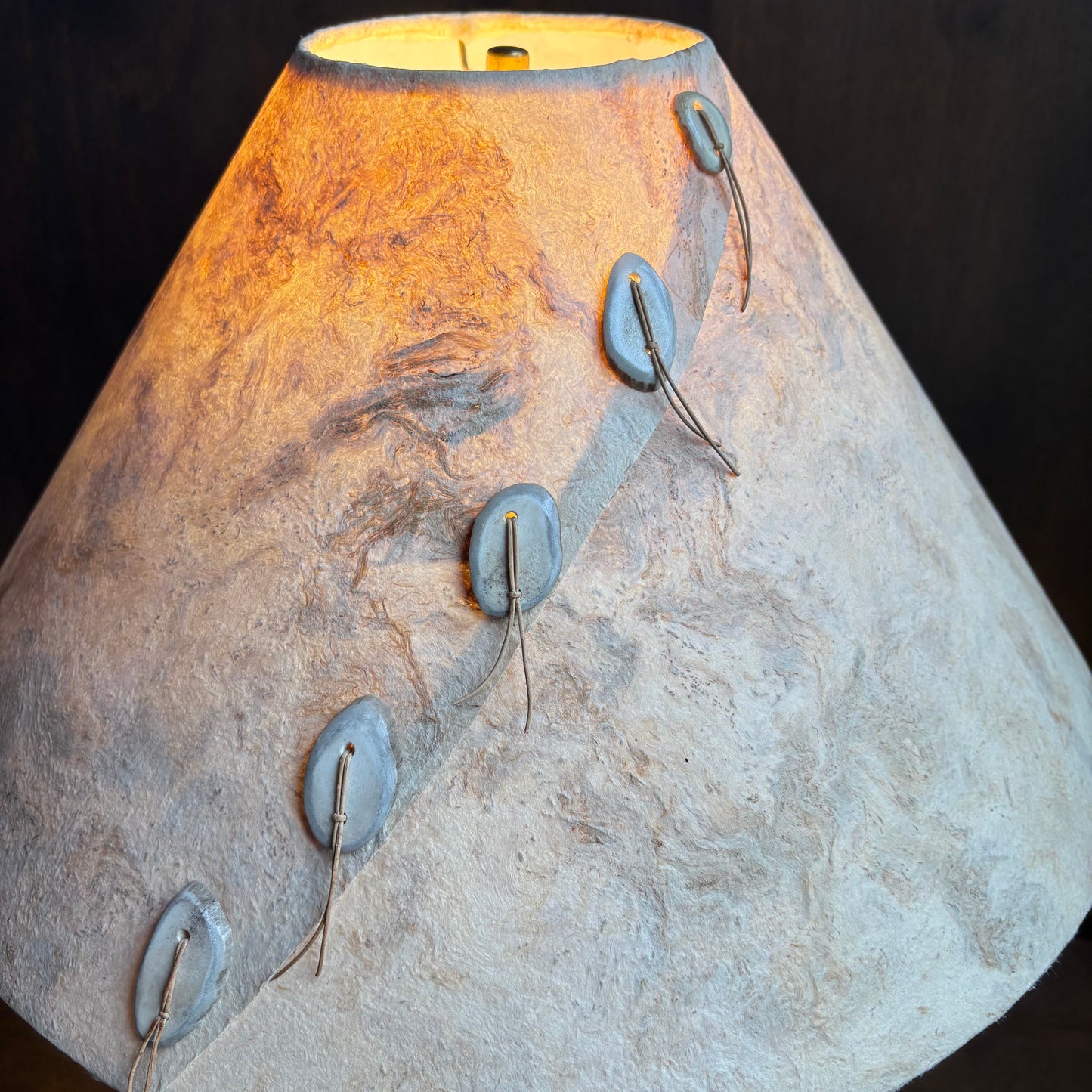 Pottery Style Lamp with Shade (Set of 2)