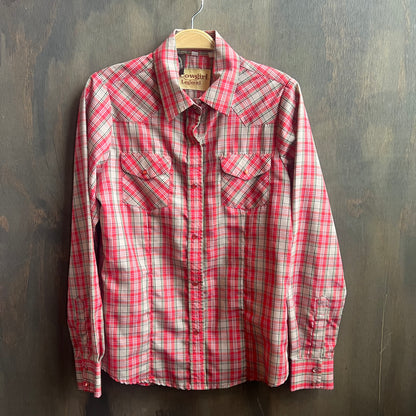 Cowgirl Legend Red Plaid Pearl Snap Button Up