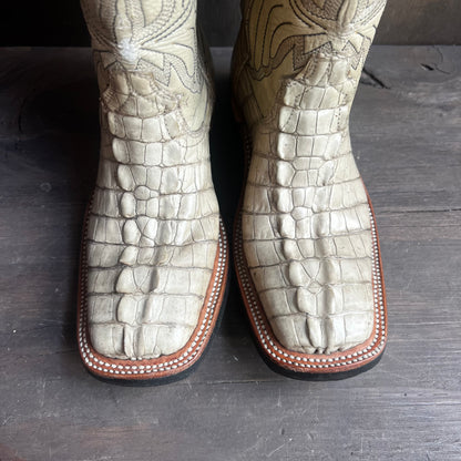 Custom Made Cream Alligator Boots