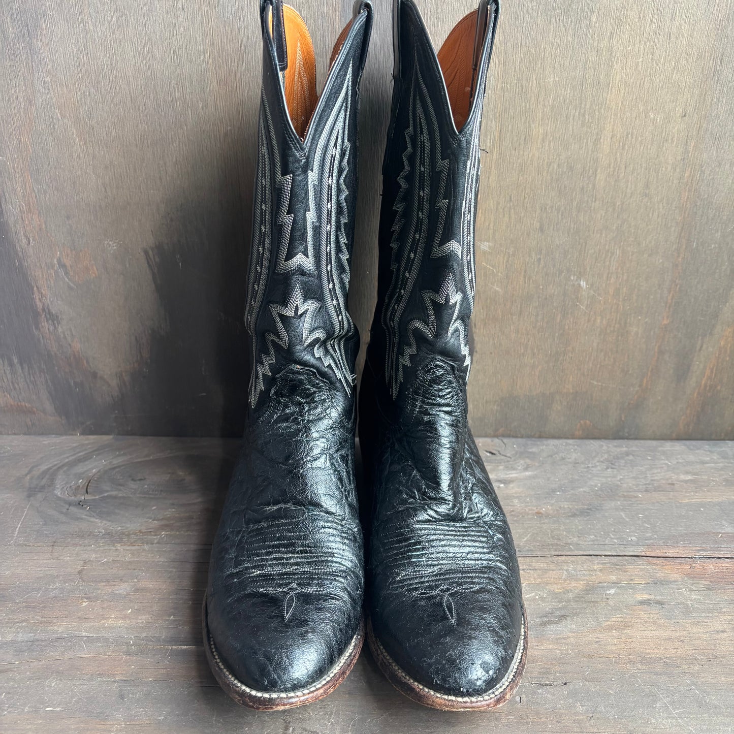 Lucchese 2000 Black Leather Boots