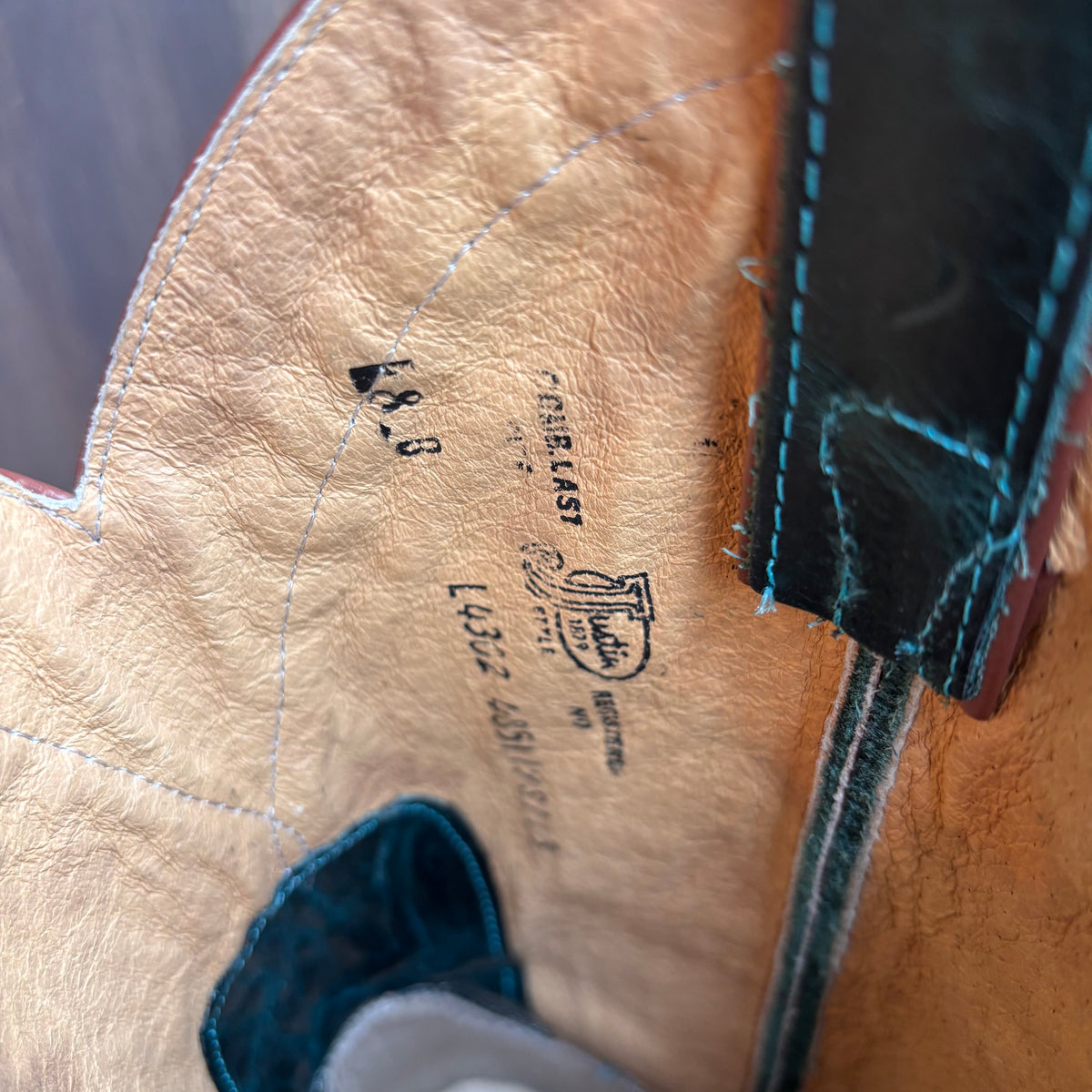 Justin Teal Leather Boots