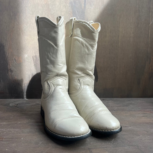 Custom Made White Roper Boots