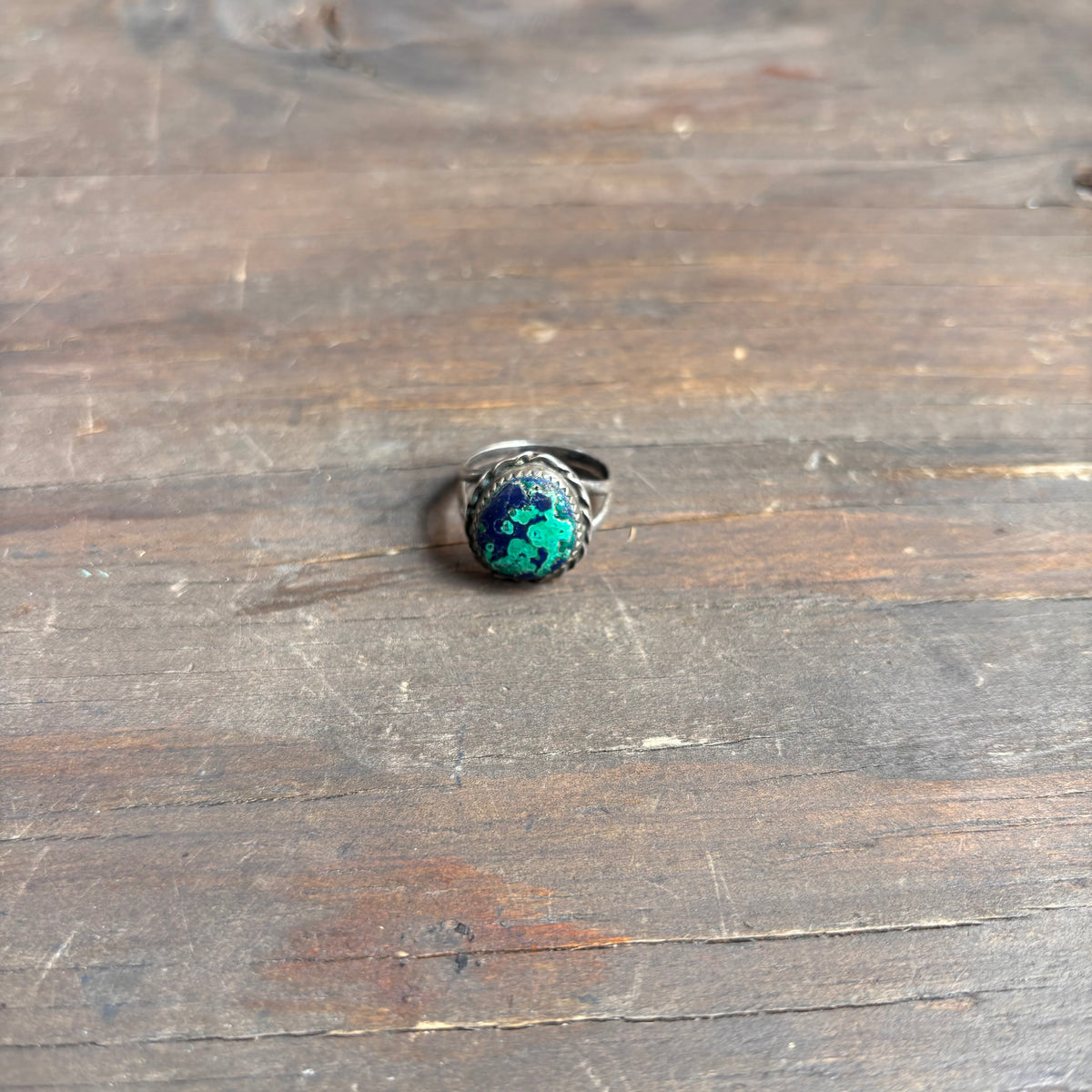 Vintage Sterling Silver Azurite-Malachite Ring