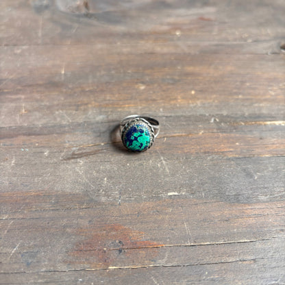 Vintage Sterling Silver Azurite-Malachite Ring