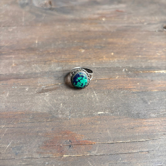 Vintage Sterling Silver Azurite-Malachite Ring