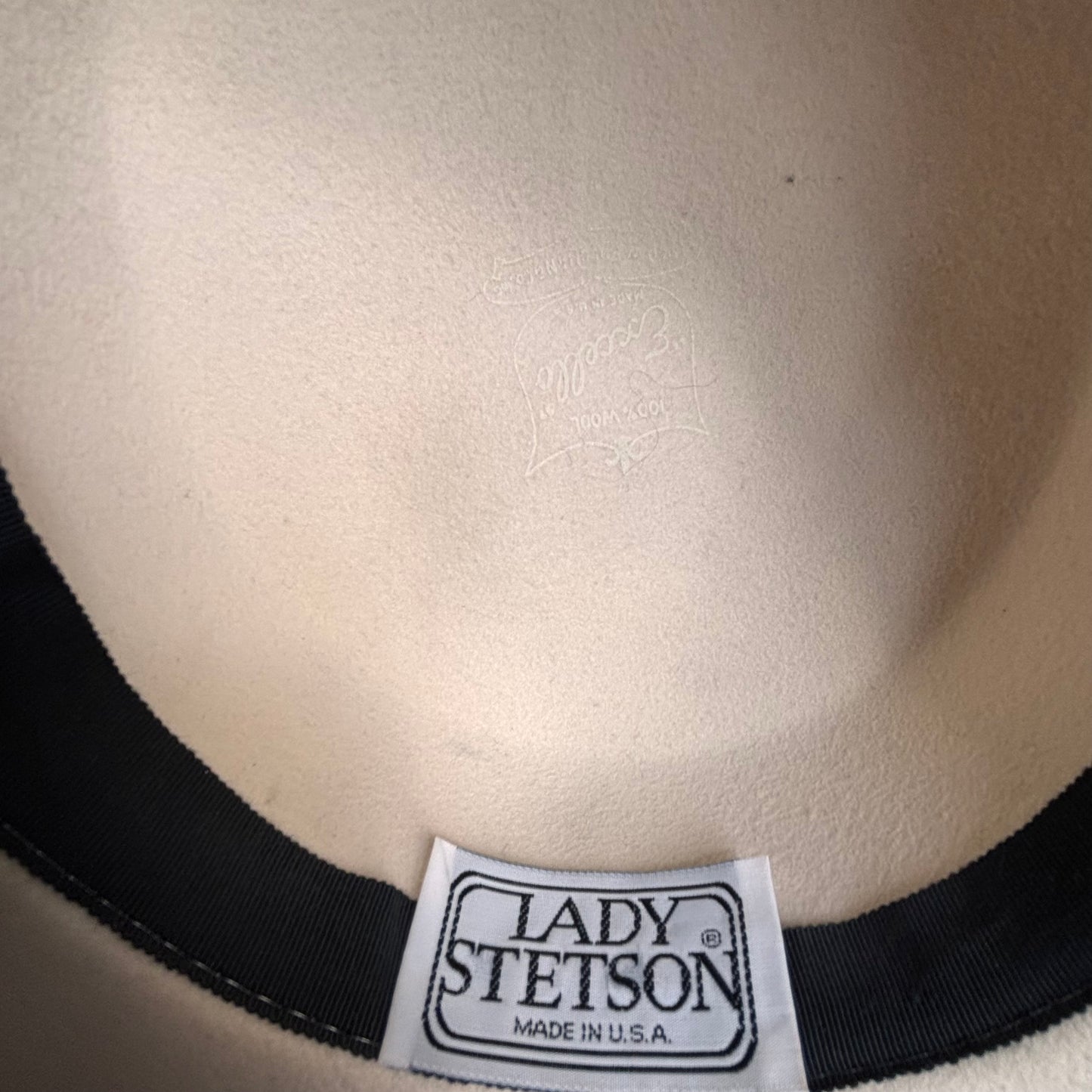 Vintage Lady Stetson Cream Wool Hat