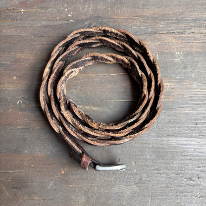 Brown Braided Leather Belt