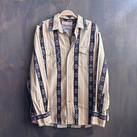 Vintage Wrangler Striped Pearl Snap