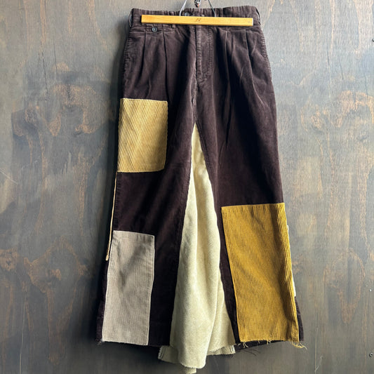 Patchwork Corduroy Maxi Skirt