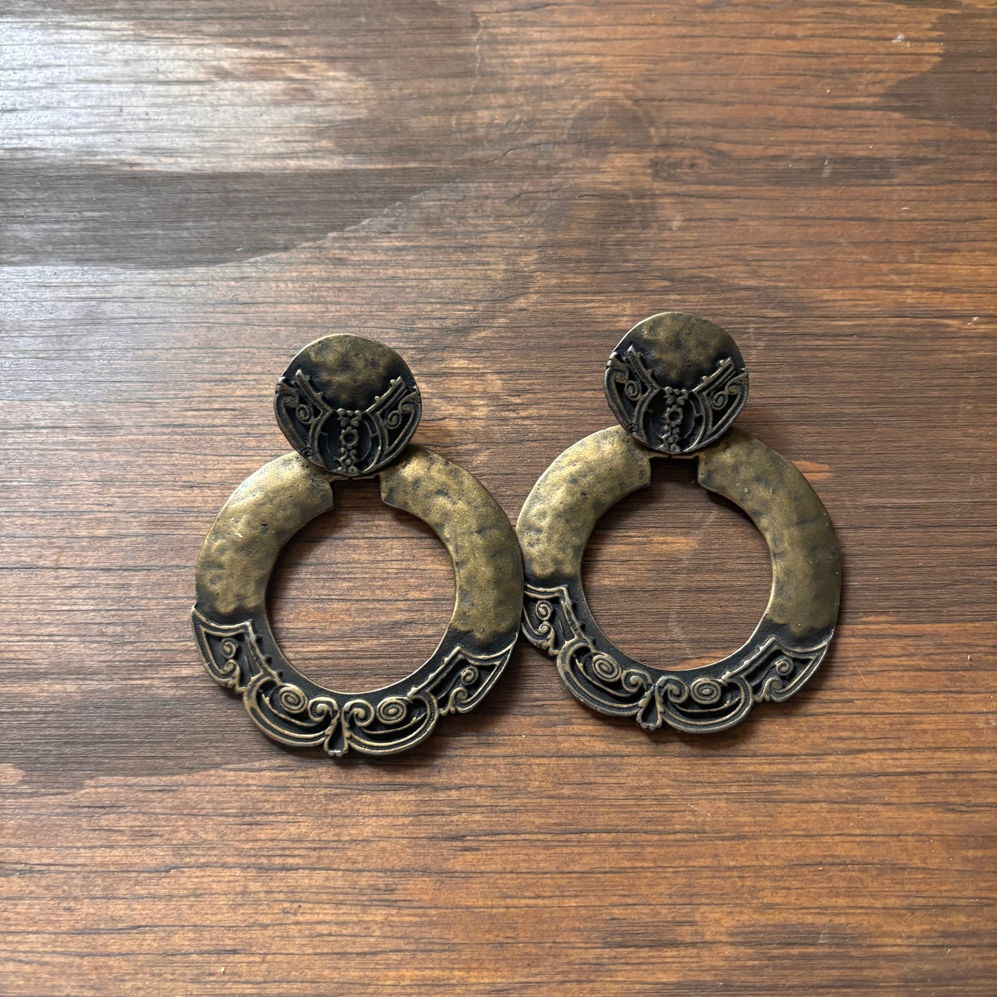 XL Brushed Metal Hoops