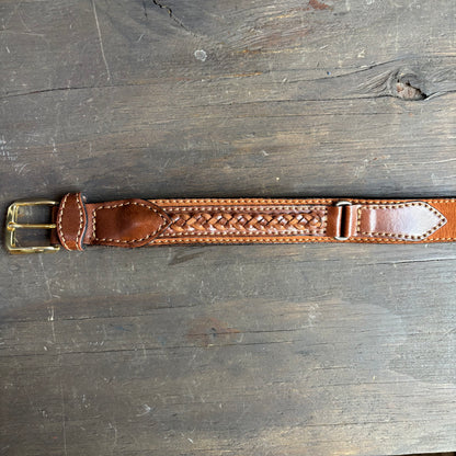 Leather Belt with Braiding Detail