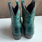 Youth teal leather Western boots
