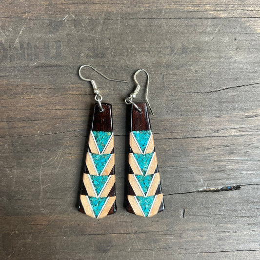 Wooden Tiered Earrings