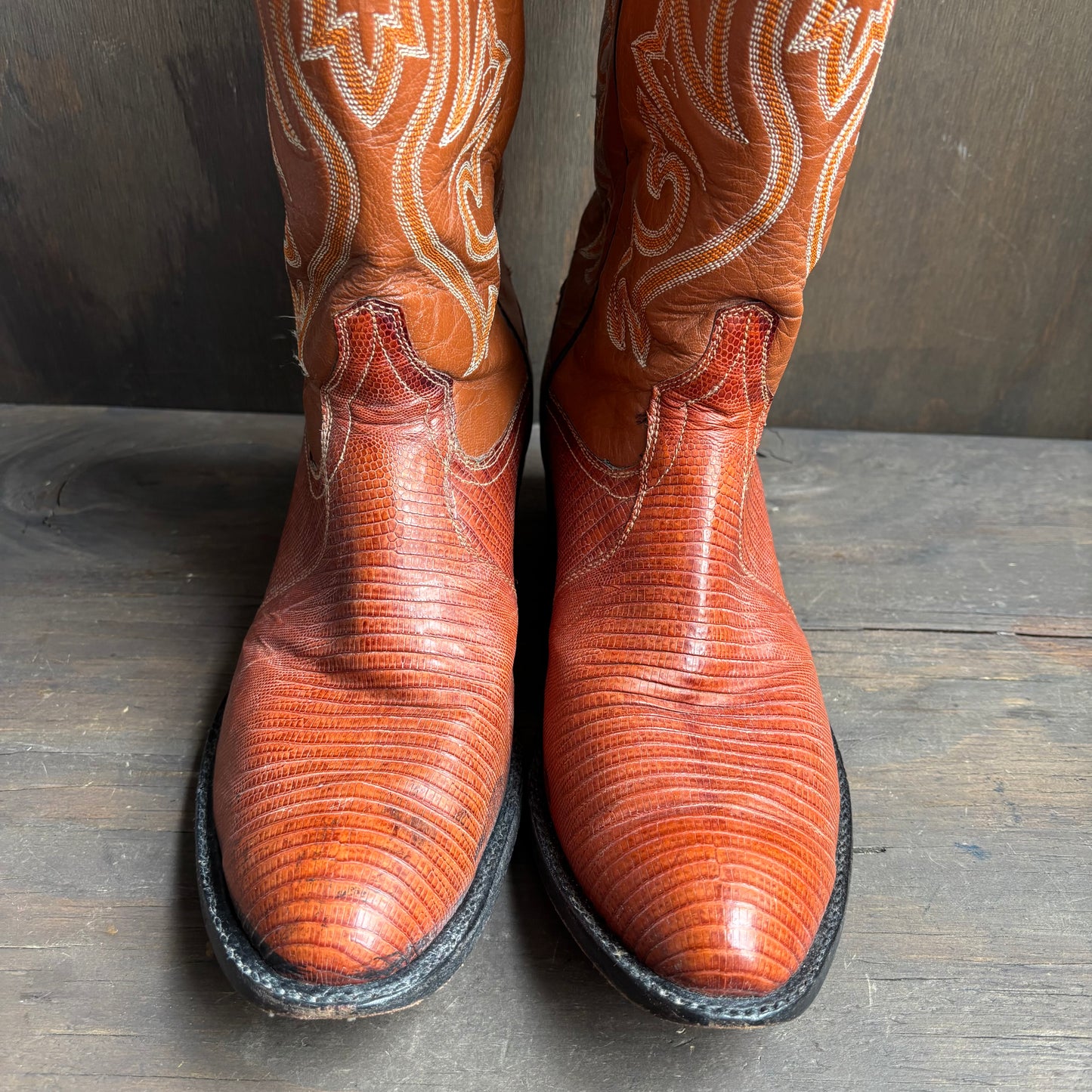 Vintage Cowtown Brown Reptile Foot Boots