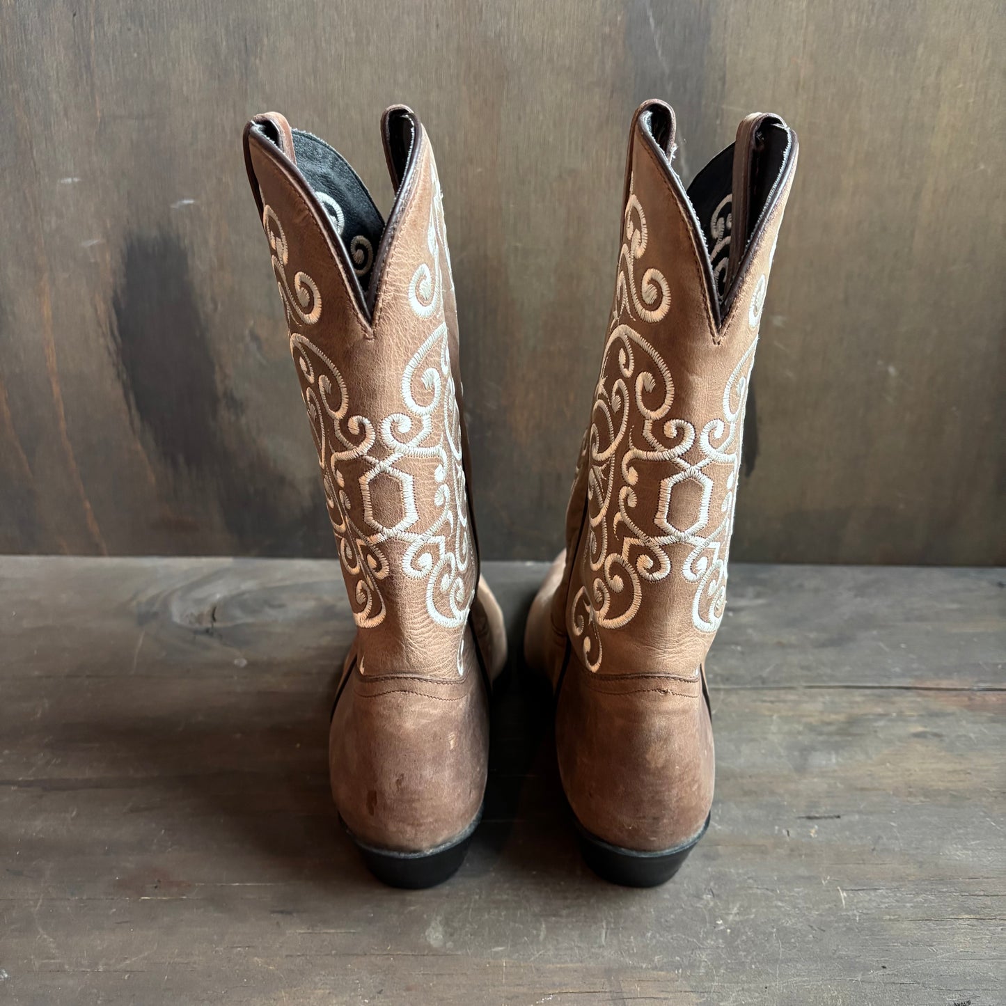 Tony Lama Brown Embroidered Boots