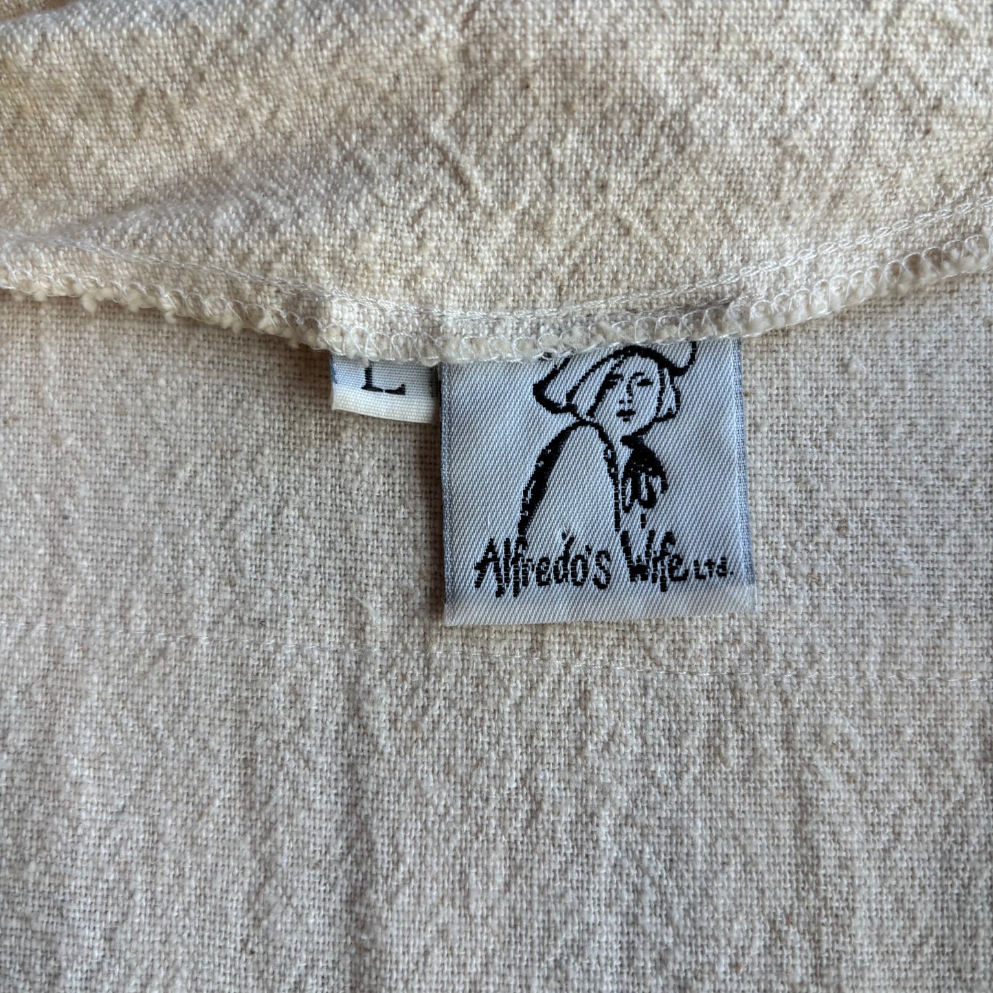 Vintage Bedazzled Cream Fringe Duster