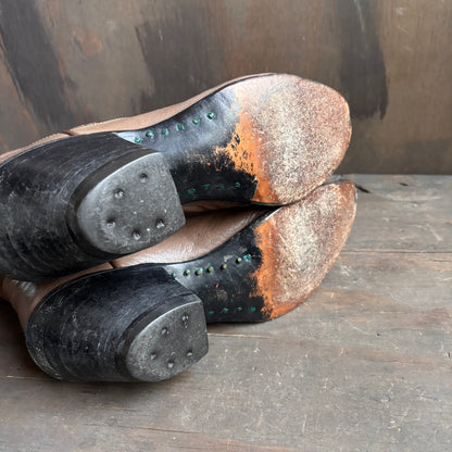 Vintage Olathe Beige Leather Boots