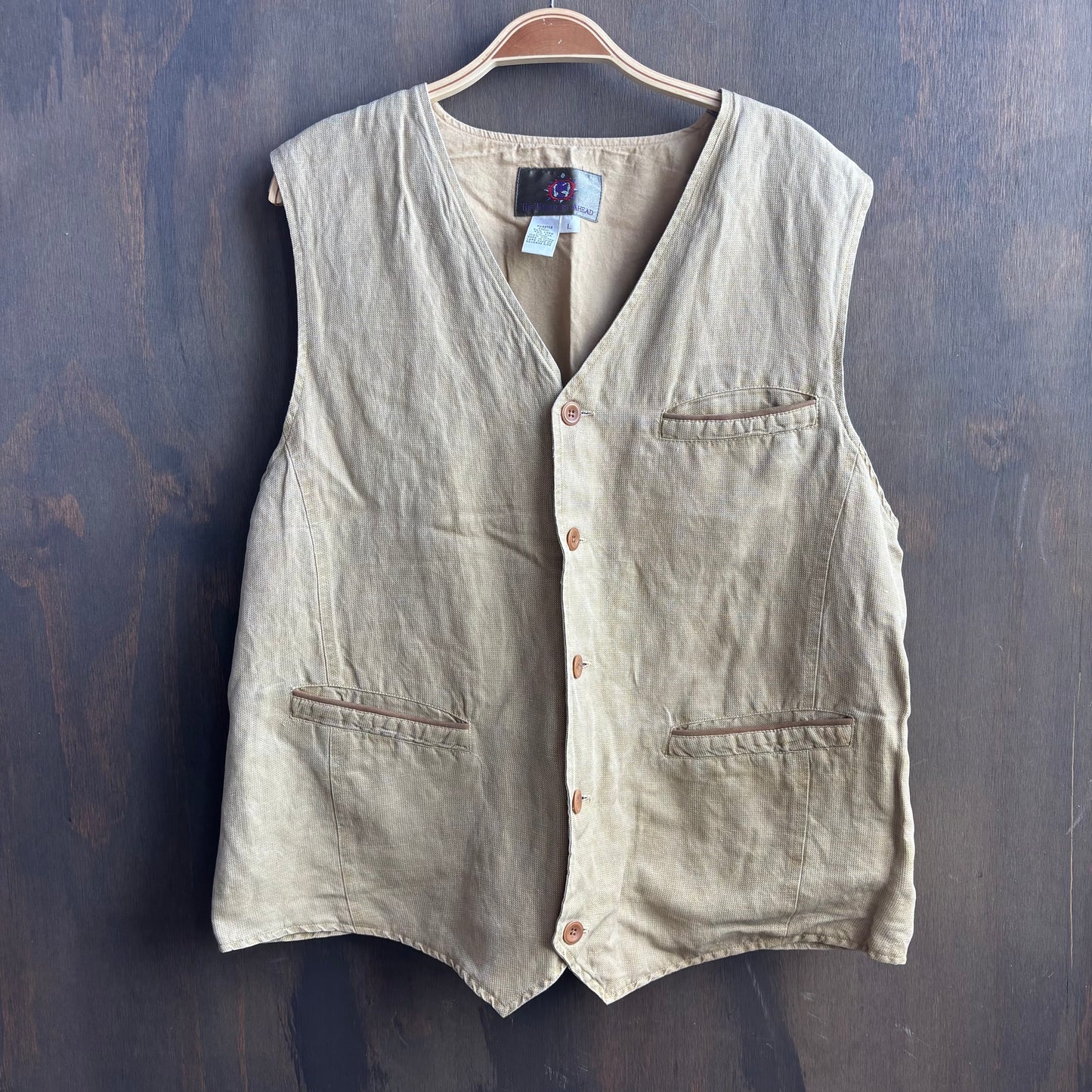 Tan Linen Vest