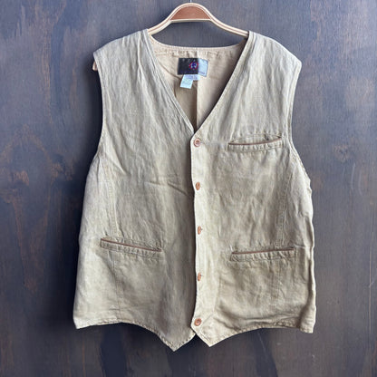 Tan Linen Vest