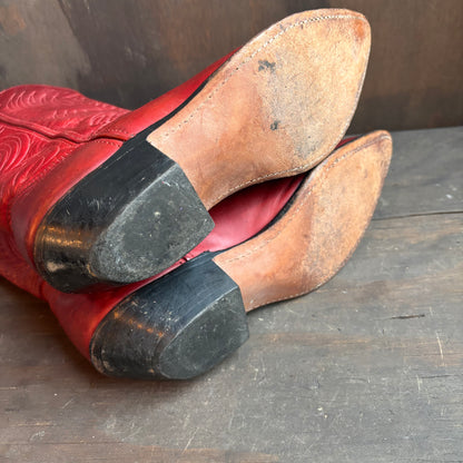 Vintage Red Leather Boots