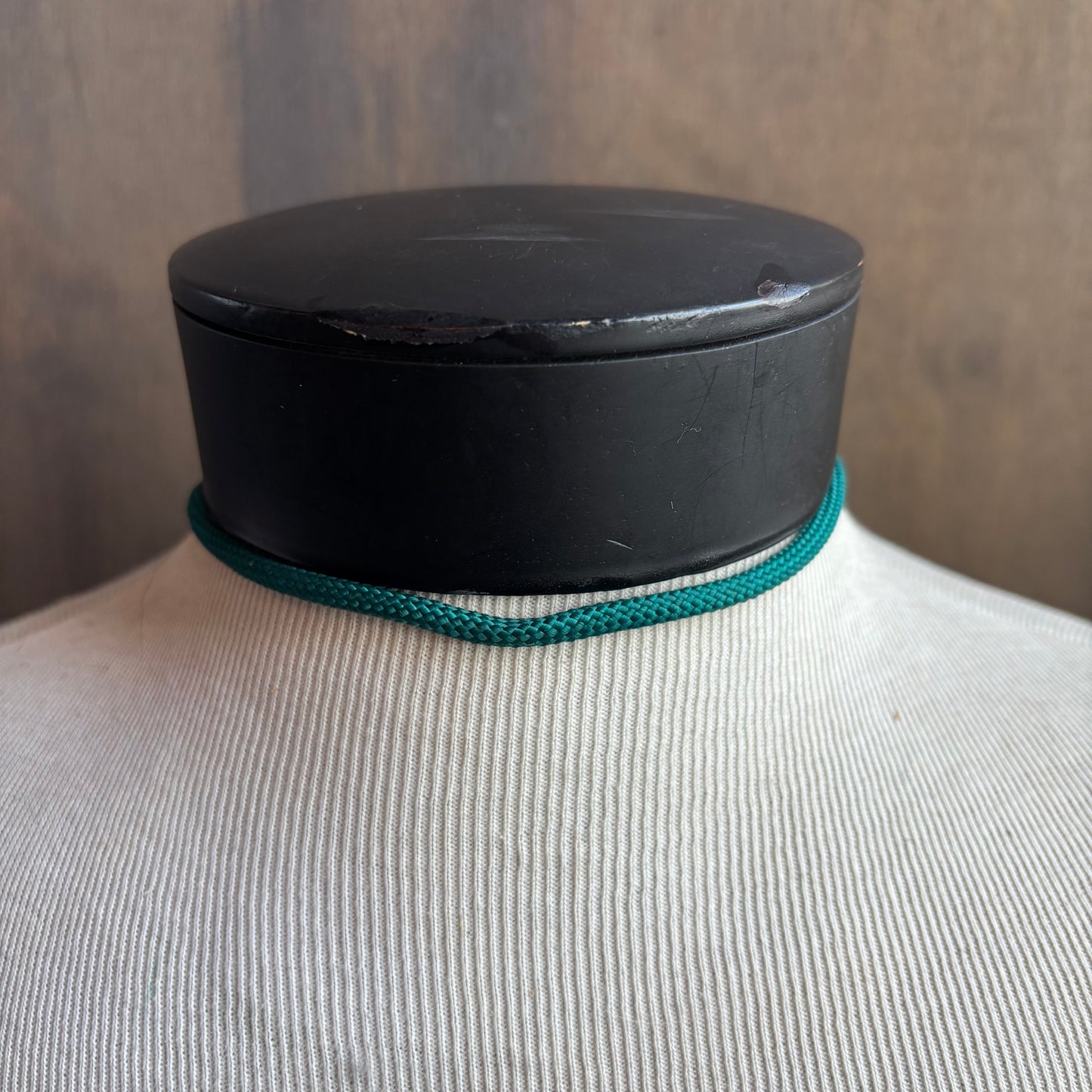 Green Jasper Bolo on Teal Tie