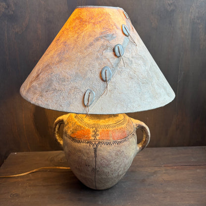 Pottery Style Lamp with Shade (Set of 2)