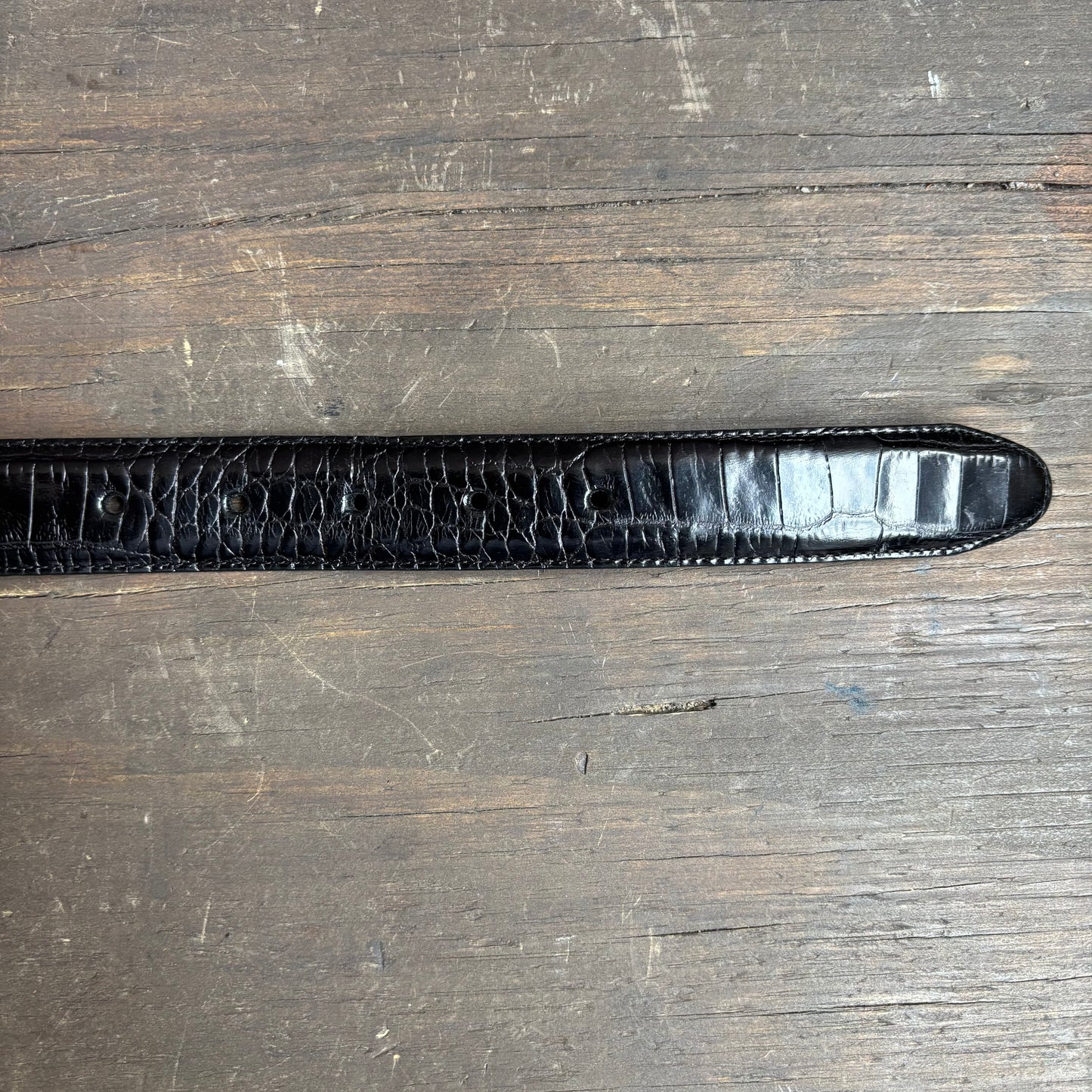 Brighton Black Faux Reptile Belt