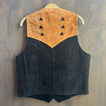 Scully Black and Tan Leather Vest