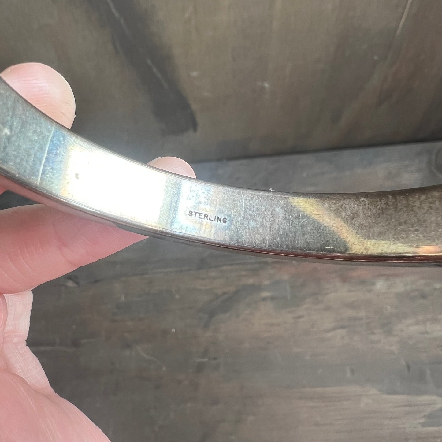 Vintage Sterling Silver Mosaic Bracelet with Glass and Turquoise