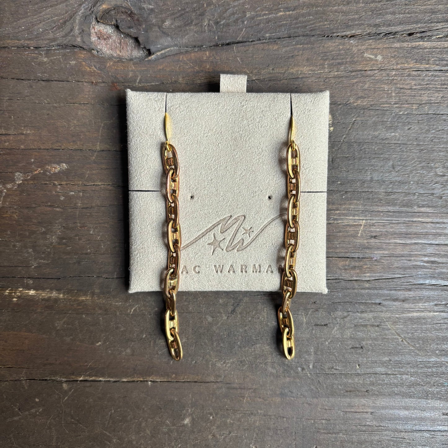 Mac Warman Vintage Brass Chain Link Earrings