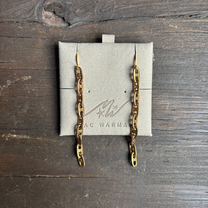Mac Warman Vintage Brass Chain Link Earrings