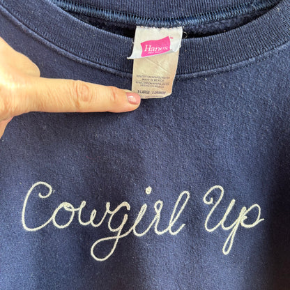 Custom Navy "Cowgirl Up" Sweatshirt