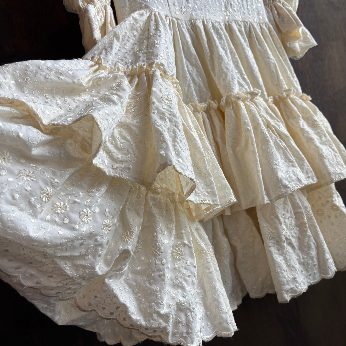 Eyelet Puff Sleeve and Skirt Dress