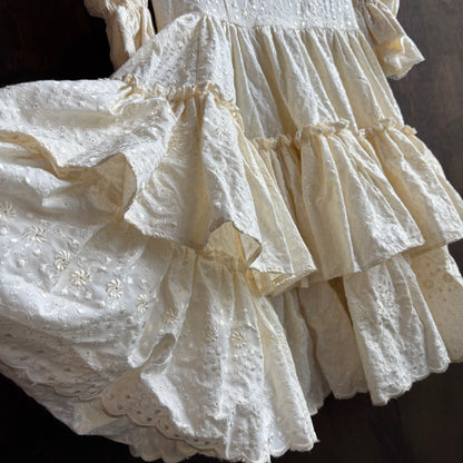 Eyelet Puff Sleeve and Skirt Dress