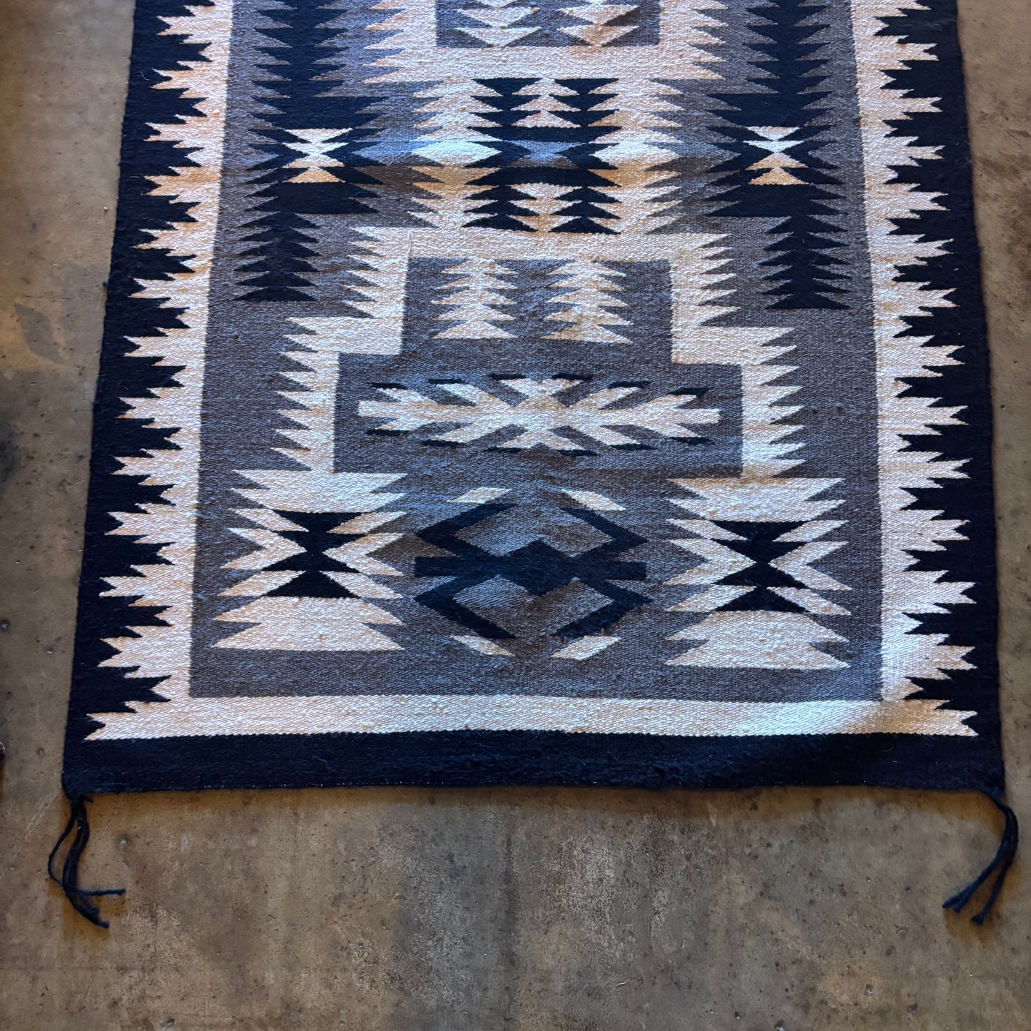 Grey Scale Navajo Woven Rug