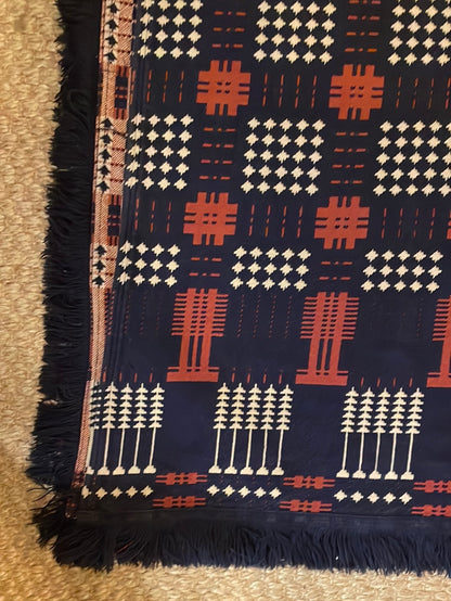 Fieldcrest “Snowball and Pine Tree” Jacquard Loom Woven Coverlet