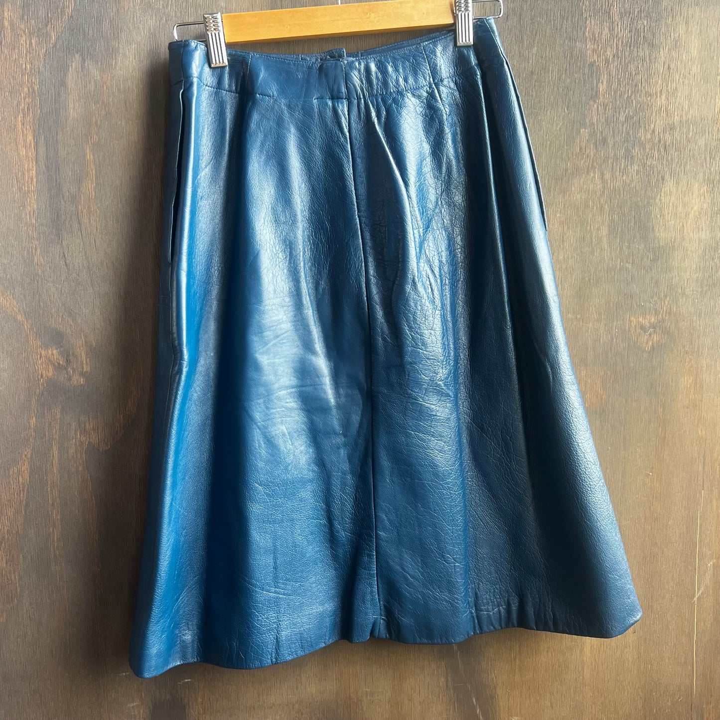Coach Blue Leather Skirt