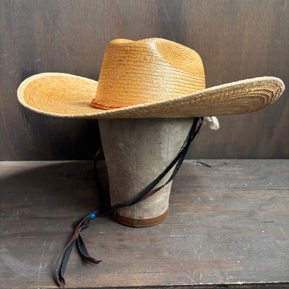 Vintage Straw Hat with Chin Strap