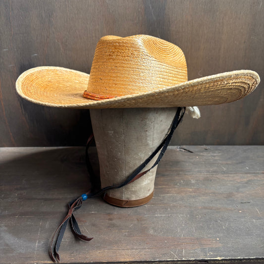 Vintage Straw Hat with Chin Strap