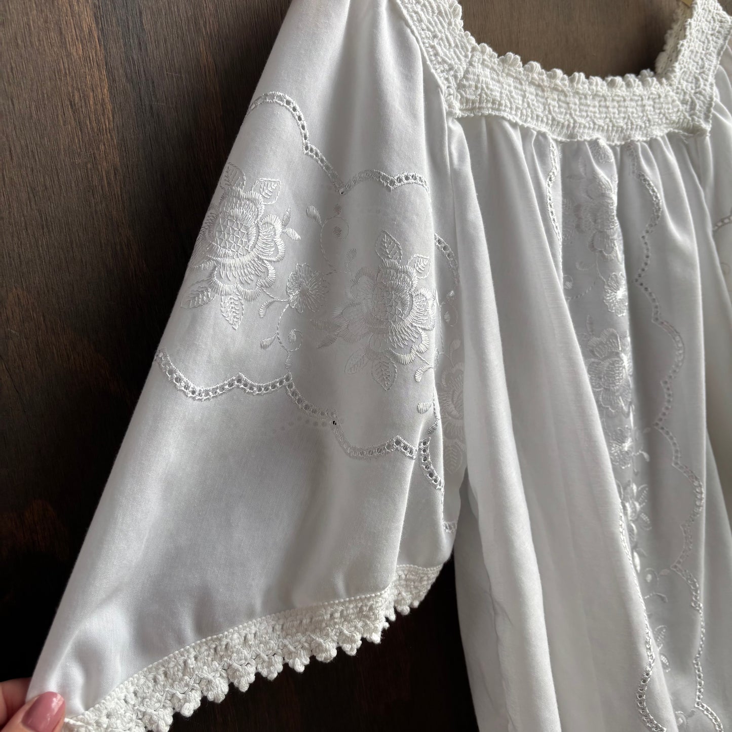 Vintage White Embroidered Blouse