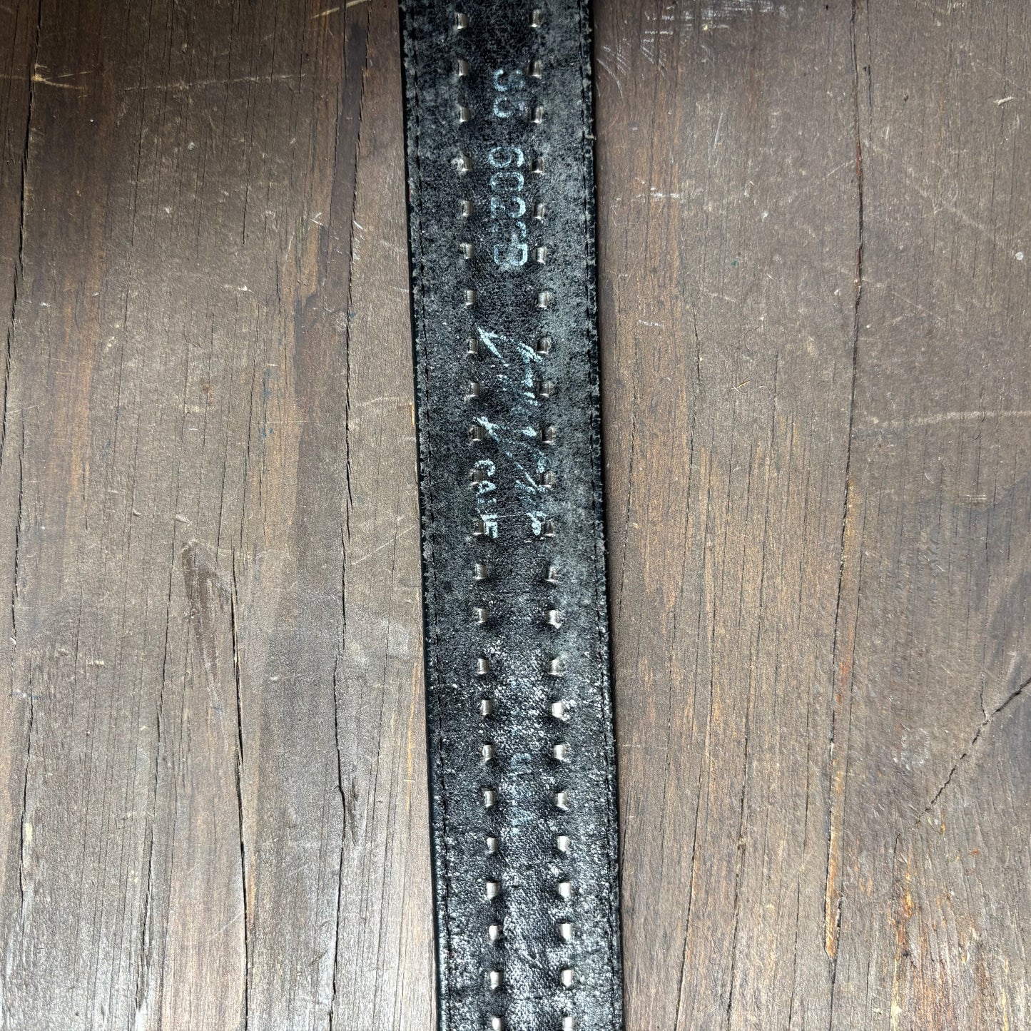 Black Leather Studded Belt