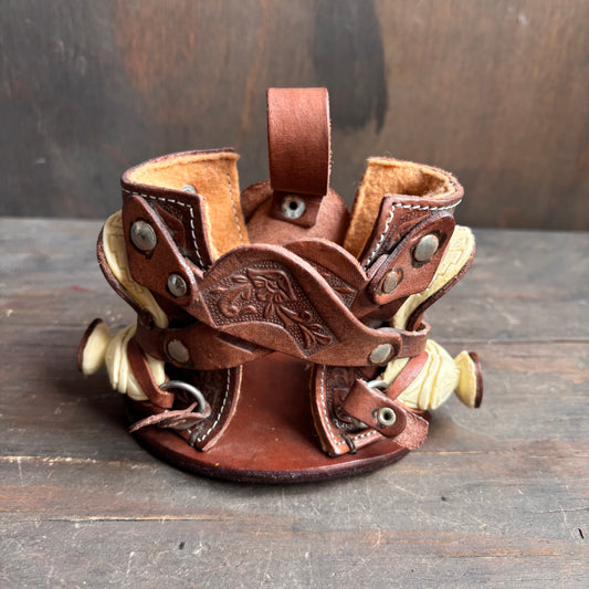 Vintage Leather Saddle Drink Holster