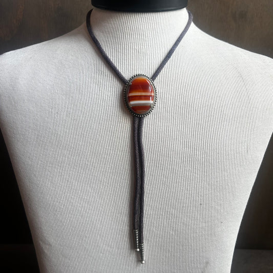 Striped Agate Bolo Tie