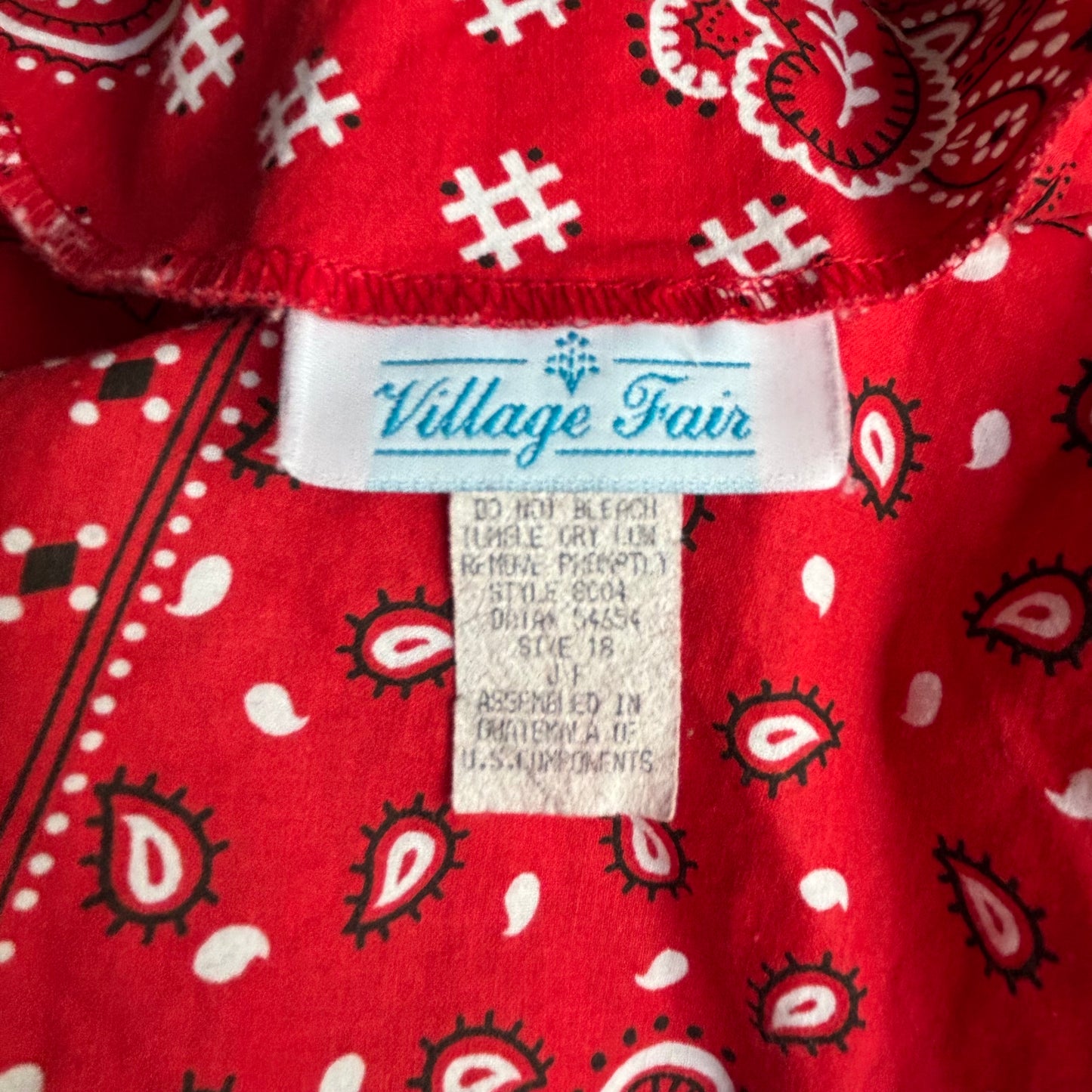 Vintage Red Paisley Dress