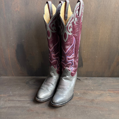 Vintage Tony Lama Tall Two-Tone Boots
