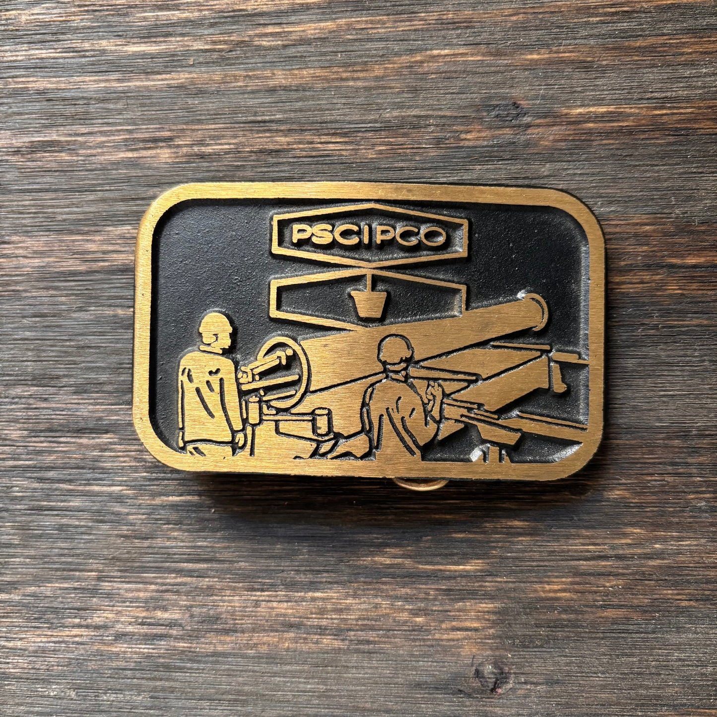 Vintage PSCIPCO Brass Belt Buckle