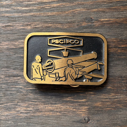 Vintage PSCIPCO Brass Belt Buckle