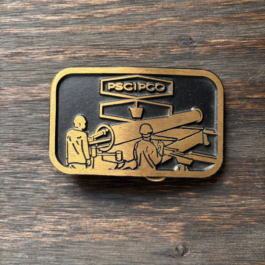 Vintage PSCIPCO Brass Belt Buckle